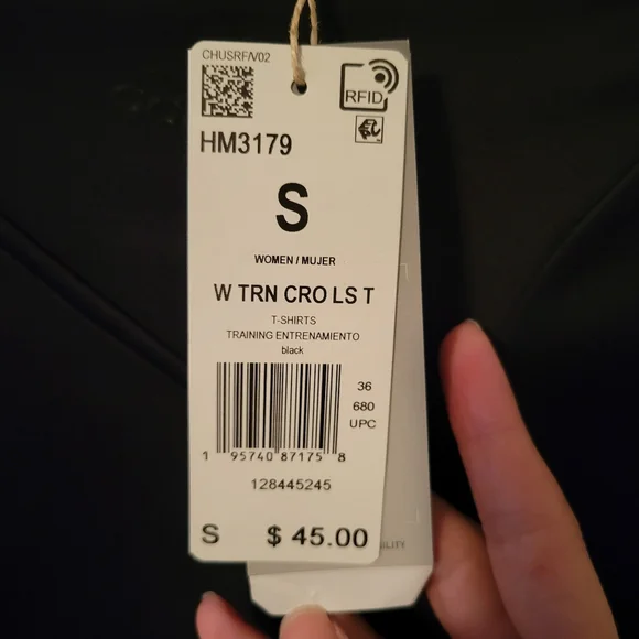 Adidas aeroready long sleeve cutout crop top, SMALL NWT - Picture 6 of 6